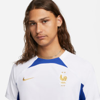 Nike Frankrijk Strike Trainingsshirt 2022-2024 Wit Blauw Goud