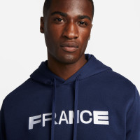 Nike Frankrijk Club Hoodie 2022-2024 Blauw Wit