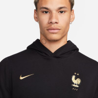 Nike Frankrijk Travel Fleece Hoodie Trainingspak 2022-2024 Zwart Goud