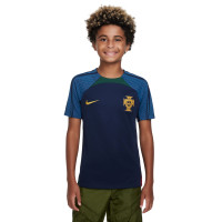 Nike Portugal Strike Trainingsshirt 2022-2024 Kids Donkerblauw Groen Goud