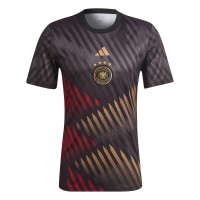 adidas Duitsland Pre-Match Trainingsshirt 2022-2024 Zwart Goud Rood