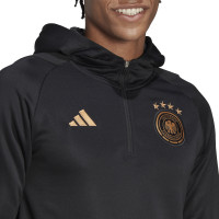 adidas Duitsland 1/4-Zip Hoodie Trainingspak 2022-2024 Zwart Goud