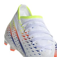 adidas Predator Edge.3 Gras Voetbalschoenen (FG) Wit Geel Blauw