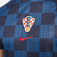 Nike Kroatië Pre Match Trainingsshirt 2022-2024 Donkerblauw Rood