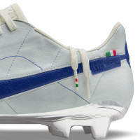 Nike Tiempo Legend 9 Elite Made in Italy Gras Voetbalschoenen (FG) Wit Blauw Zilver