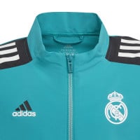 adidas Real Madrid Presentatie Trainingsjack Europees 2021-2022 Kids Turquoise