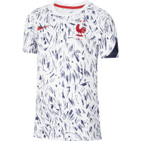 Nike Frankrijk Pre Match Trainingsshirt 2020-2022 Kids Wit