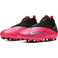 Nike Phantom Vision 2 Elite DF Gras / Kunstgras Voetbalschoenen (MG) Kids Roze Zwart