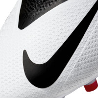 Nike Phantom Vision 2 Pro DF Gras Voetbalschoenen (FG) Wit Zwart Rood