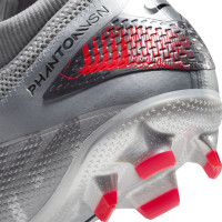 Nike Phantom VSN 2 Pro DF Gras Voetbalschoenen (FG) Metallic Grijs Zwart