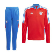 adidas Bayern München Trainingspak 2022-2023 Kids Felrood Lichtblauw Wit