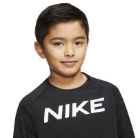 Nike Pro Ondershirt Lange Mouwen Kids Zwart Wit