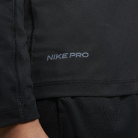 Nike Pro Ondershirt Lange Mouwen Kids Zwart Wit