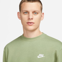 Nike Sportswear Club Fleece Crew Sweater Lichtgroen Wit