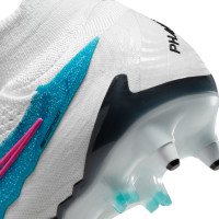 Nike Phantom GX Elite Dynamic Fit IJzeren-Nop Voetbalschoenen (SG) Anti-Clog Wit Felblauw Felroze