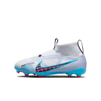 Nike Zoom Mercurial Superfly 9 Pro Gras Voetbalschoenen (FG) Kids Wit Felblauw Felroze