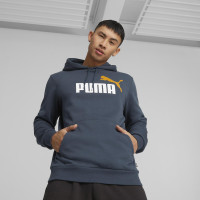 PUMA Essentials+ 2 College Big Logo Fleece Hoodie Donkerblauw Wit Goud