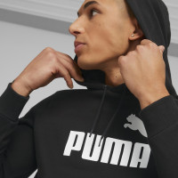 PUMA Essentials+ 2 College Big Logo Fleece Hoodie Zwart Wit Zilver