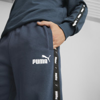 PUMA Essentials+ Tape Fleece Trainingsbroek Donkerblauw Wit Zwart