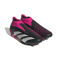 adidas Predator Accuracy+ Veterloze Gras Voetbalschoenen (FG) Zwart Wit Roze