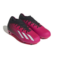 adidas X Speedportal.1 Gras Voetbalschoenen (FG) Kids Roze Zwart Wit