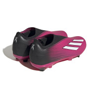 adidas X Speedportal+ Gras Voetbalschoenen (FG) Kids Roze Zwart Wit