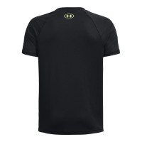 Under Armour Tech Big Logo T-Shirt Kids Zwart Lichtgroen