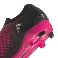 adidas X Speedportal.3 Veterloze Gras Voetbalschoenen (FG) Roze Zwart Wit