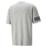 PUMA Power College Block T-Shirt Grijs Zwart