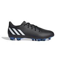 adidas Predator Edge.4 Gras / Kunstgras Voetbalschoenen (FxG) Zwart Wit Blauw