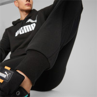 PUMA Essentials+ 2 College Logo Fleece Trainingsbroek Zwart Wit Zilver