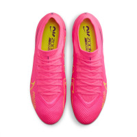 Nike Zoom Mercurial Vapor 15 Pro Gras Voetbalschoenen (FG) Felroze Geel Lichtgroen