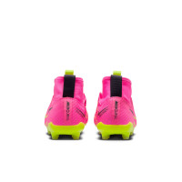 Nike Zoom Mercurial Superfly 9 Pro Veterloze Gras Voetbalschoenen (FG) Kids Felroze Geel Lichtgroen