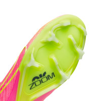 Nike Zoom Mercurial Vapor 15 Elite Gras Voetbalschoenen (FG) Felroze Geel Lichtgroen