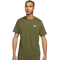 Nike Sportswear Club T-Shirt Olijfgroen Wit