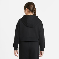 Nike Sportswear Club Crop Hoodie Kids Meisjes Zwart Wit