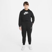 Nike Sportswear Club Crop Hoodie Kids Meisjes Zwart Wit