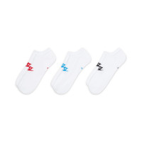 Nike Sportswear Everyday Essential Enkelsokken 3-Pack Wit Multicolor
