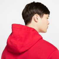 Nike Sportswear Club Fleece Hoodie Rood Wit