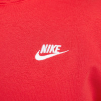 Nike Sportswear Club Fleece Hoodie Rood Wit