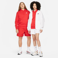 Nike Sportswear Club Fleece Hoodie Rood Wit
