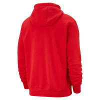 Nike Sportswear Club Fleece Hoodie Rood Wit