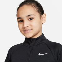 Nike Dri-Fit Trainingstrui 1/4-Zip Meisjes Zwart Wit