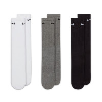 Nike Everyday Cushioned Sports Socks 3-Pack Black Grey White