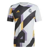 adidas Real Madrid Pre-Match Trainingsshirt 2023-2024 Wit Zwart Goud Paars