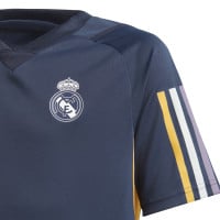 adidas Real Madrid Trainingsshirt 2023-2024 Kids Donkerblauw Wit Goud