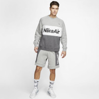 Nike Air Crew Sweater Lichtgrijs Wit Donkergrijs