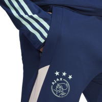 adidas Ajax Presentatie Trainingspak 2023-2024 Wit Donkerblauw Lichtblauw