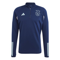 adidas Ajax Trainingspak 1/4-Zip 2023-2024 Donkerblauw Lichtblauw Wit