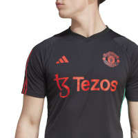 adidas Manchester United Trainingsshirt 2023-2024 Zwart Rood Lichtgroen
